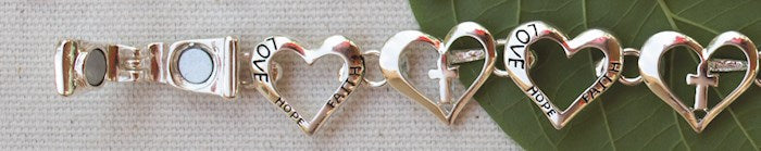 Bracelet-Eden Merry-Faith/Love/Hope-Cross/Heart