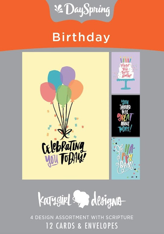 Boxed Card-Birthday-Katy Girl Designs (Box Of 12)-J7442
