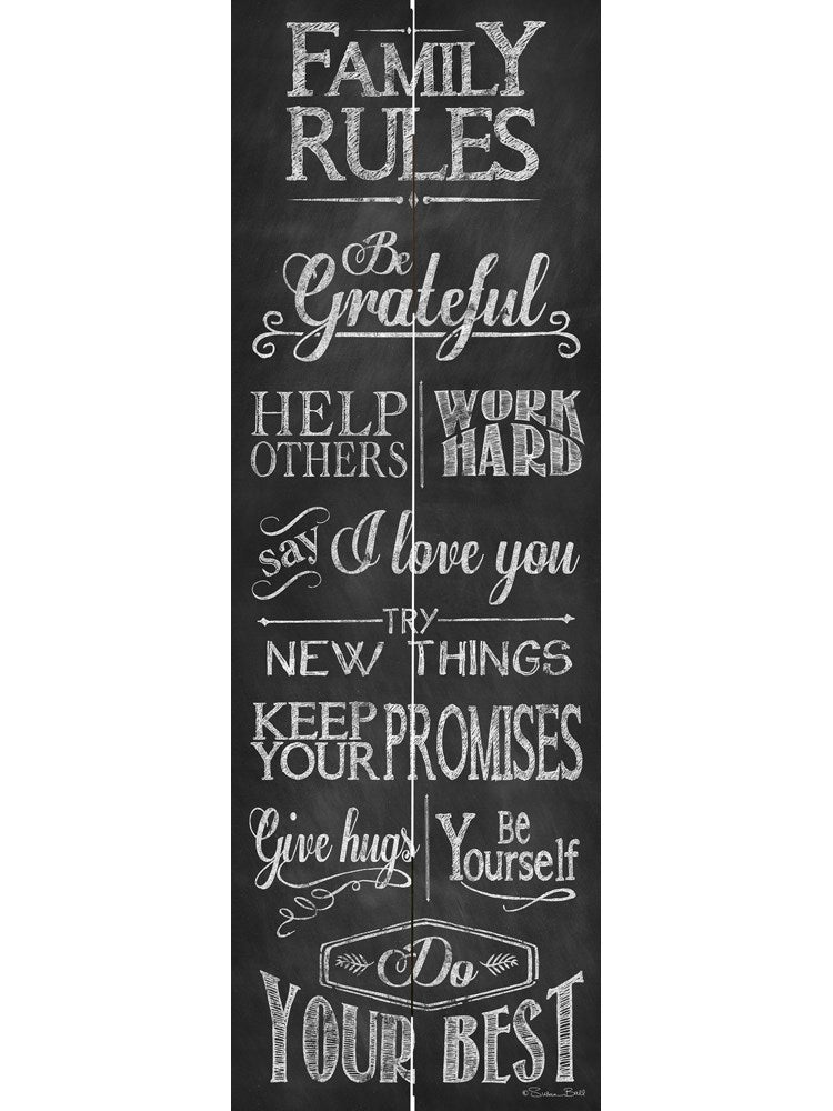 Rustic Pallet Art-Family Rules (6 x 18)