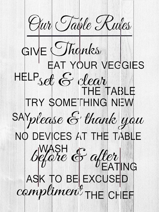 Rustic Pallet Art-Table Rules (9 x 12)