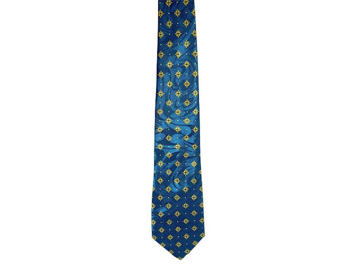 Tie-Compass-Polyester-Blue/Gold