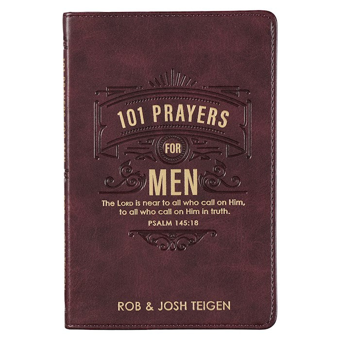 101 Prayers For Men (Psalm 145:18)-Brown Faux Leather