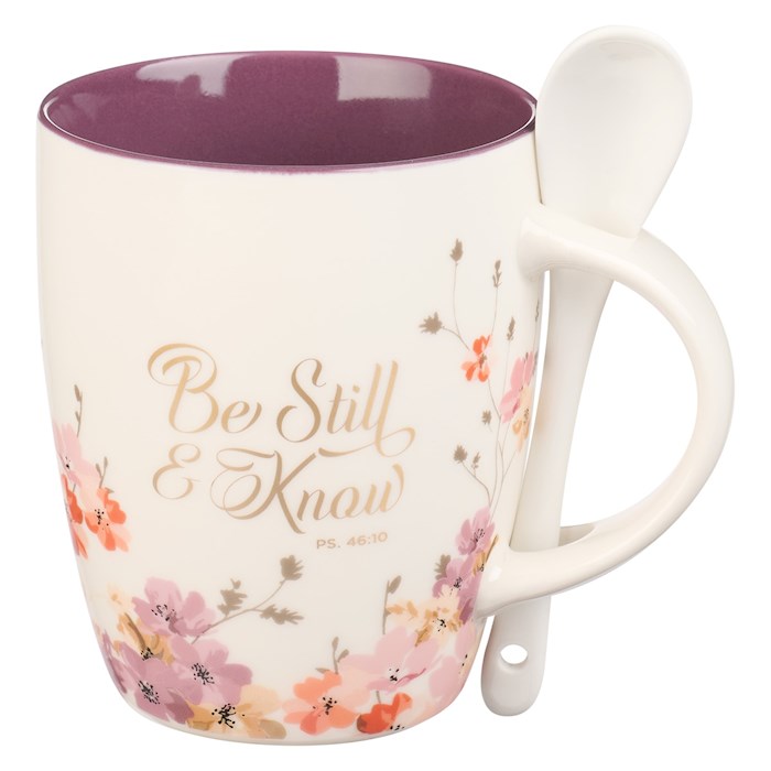 Mug-Be Still And Know w/Spoon (Psalm 46:10) (MUG850)