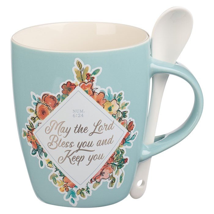 Mug-The Lord Bless You w/Spoon (Numbers 6:24) (MUG854)