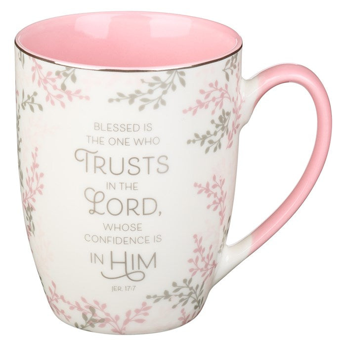 Mug-Blessed Who Trusts In The Lord (Jeremiah 17:7)-White (MUG859)