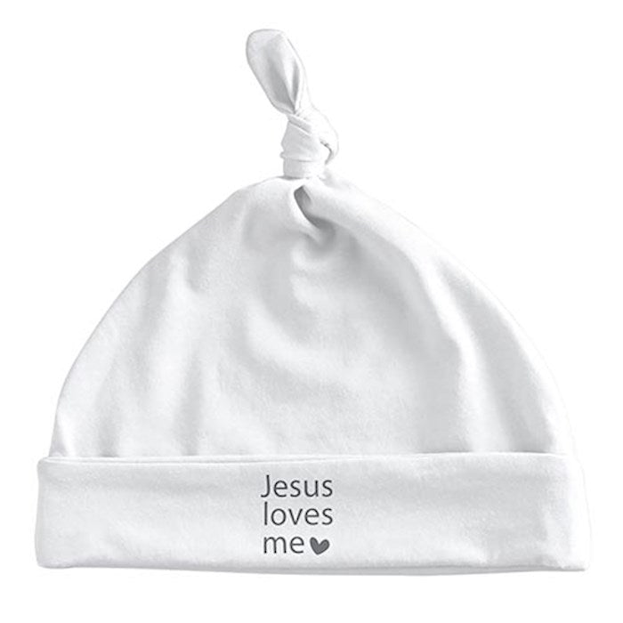 Newborn Knotted Hat-Jesus Loves Me