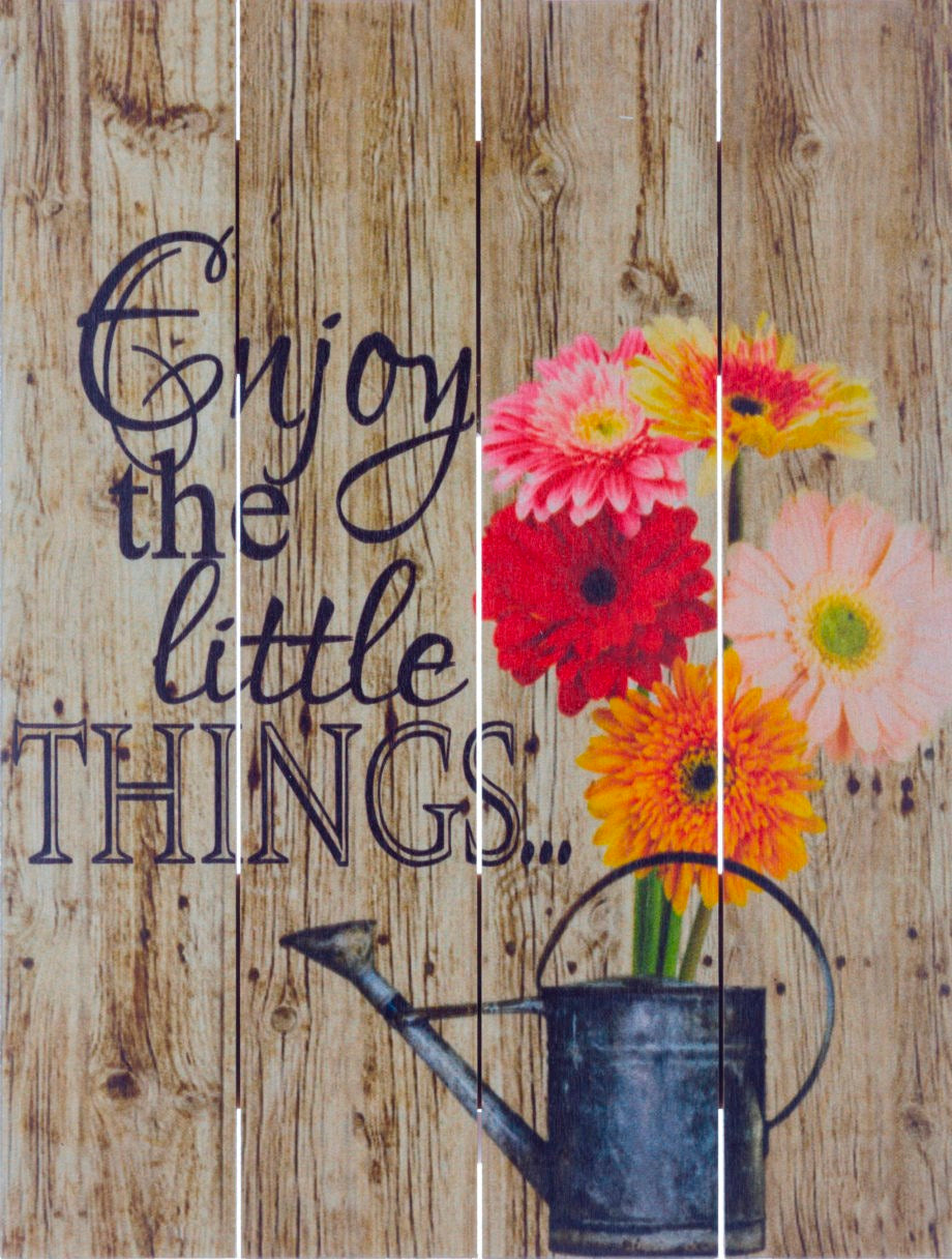 Rustic Pallet Art-Enjoy The Little Things-Brown (9 x 12)