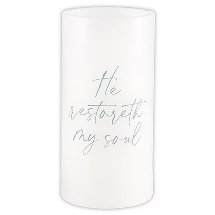 LED Candle-He Restoreth My Soul (6")