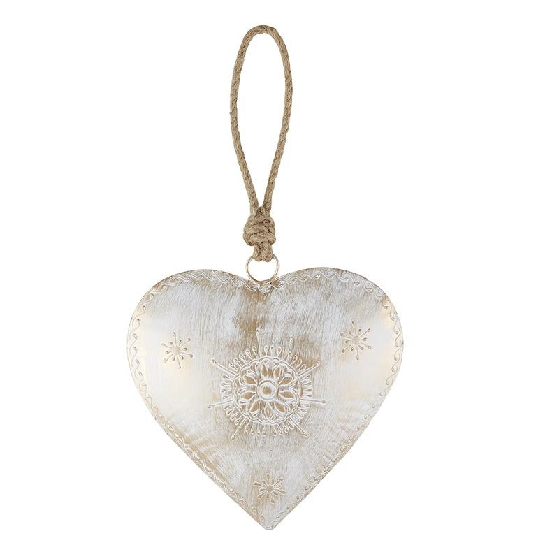 Ornament-Large White Heart (9" X 8.5")