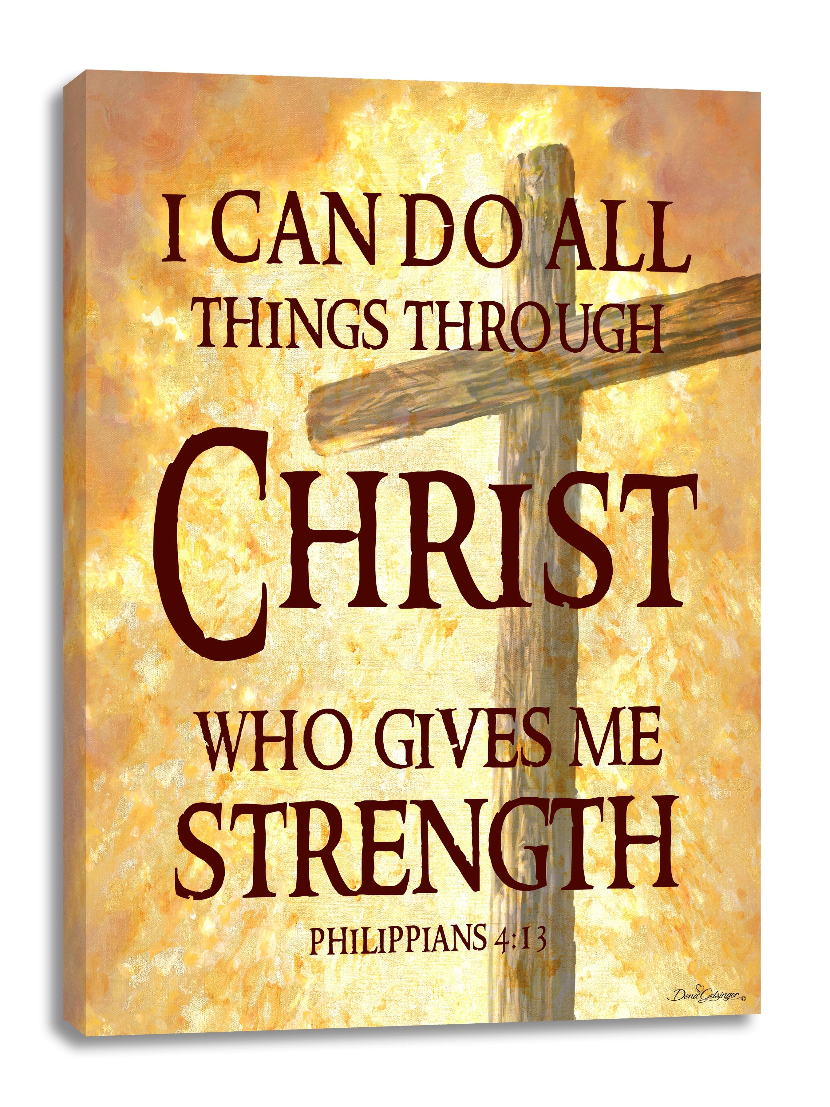 Frameless Canvas-All Things Through Christ (10 x 14)