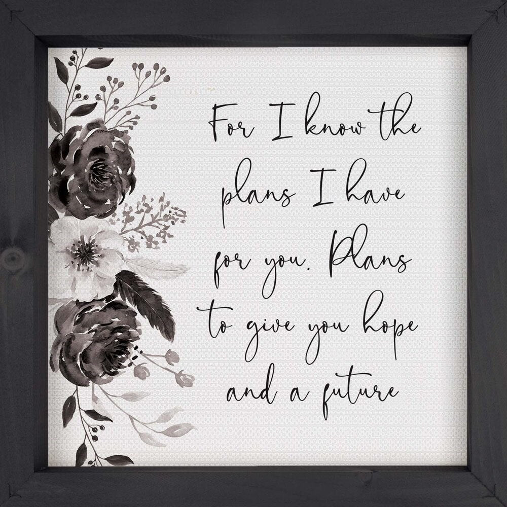 Framed Art-3D Texture-For I Know The Plans... (11 x 11)