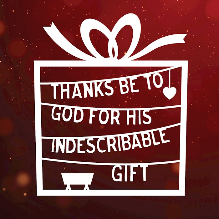 Boxed Cards: Pack of 6 (with env) - Thanks be to God for his indescribable gift!