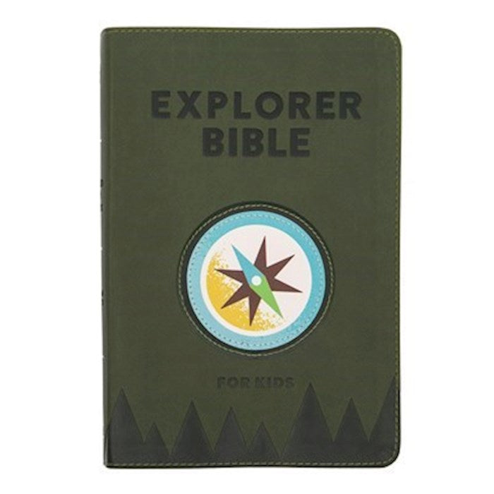CSB Explorer Bible For Kids-Olive Compass LeatherTouch