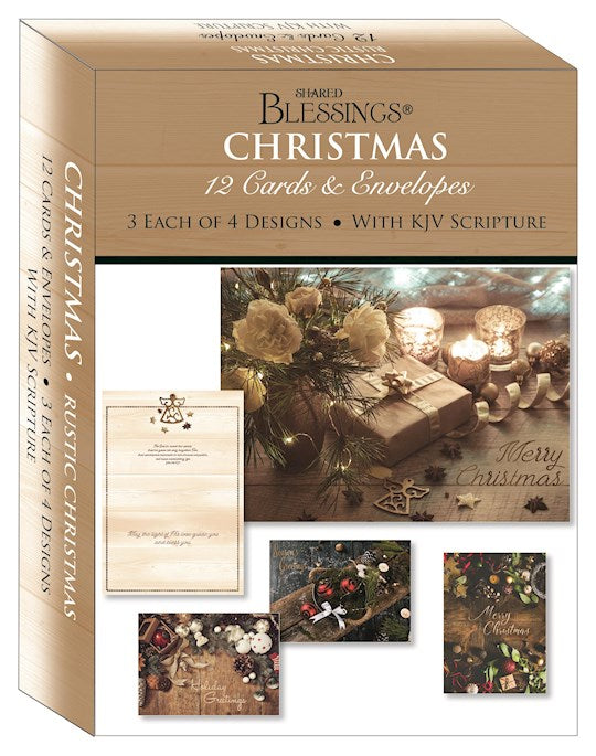 Boxed Card-Christmas: Rustic Christmas Assortment (Shared Blessings) (Box Of 12)
