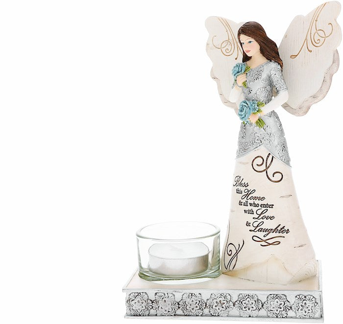 Tealight Angel Holder-Bless This Home (6.75")