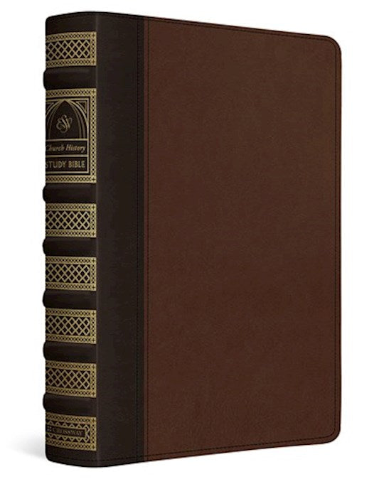 ESV Church History Study Bible-Brown/Walnut TruTone Timeless Design