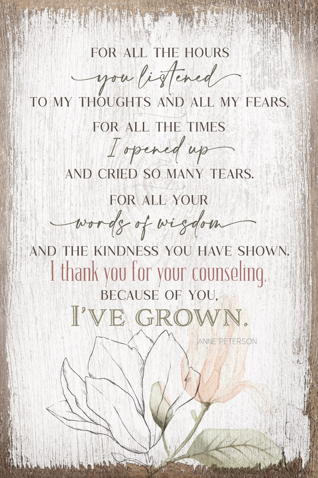 Plaque-Timeless Sentiments-For All The Hours (6 x 9)