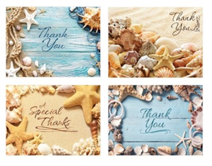Boxed Card-Thank You-Seashore (Box Of 12)