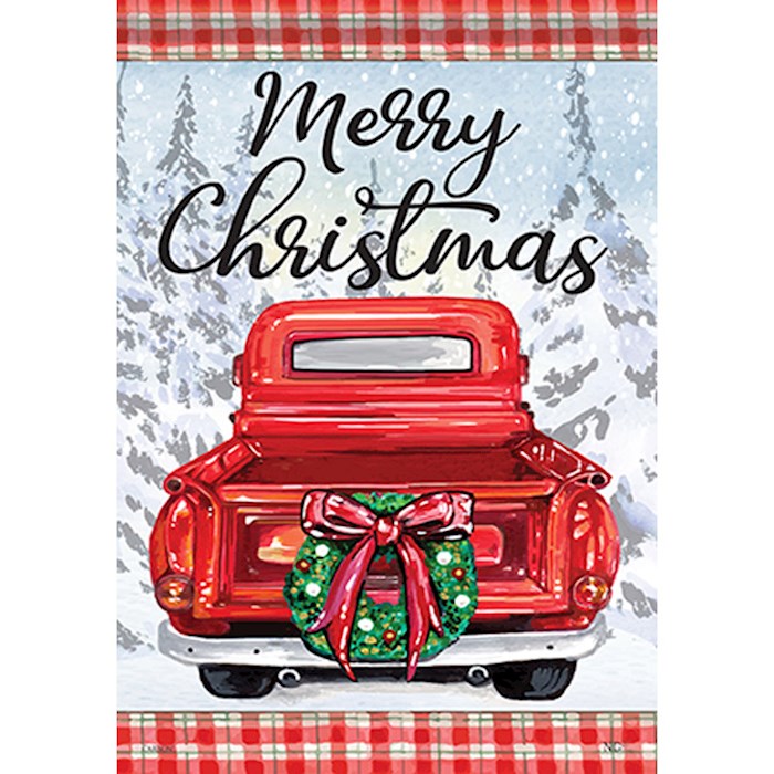 Flag-Garden-Dura Soft-Wreath Truck (12.5" x 18")