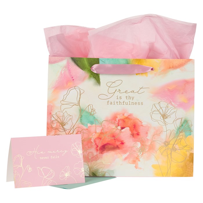 Gift Bag w/Card-Large Landscape-Great Is Thy Faithfulness