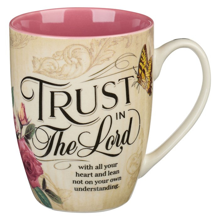 Mug-Trust In The Lord With All Your Heart (Proverbs 3:5)-Blush Pink Floral (MUG936)