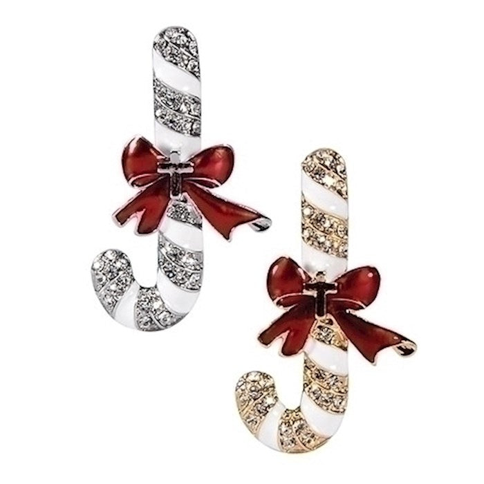 Pin-Upside Down Candycane w/Cross (Carded)-Assorted (2")
