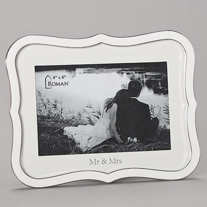 Frame-White Wedding-Mr. & Mrs. (Matting) (6.5")