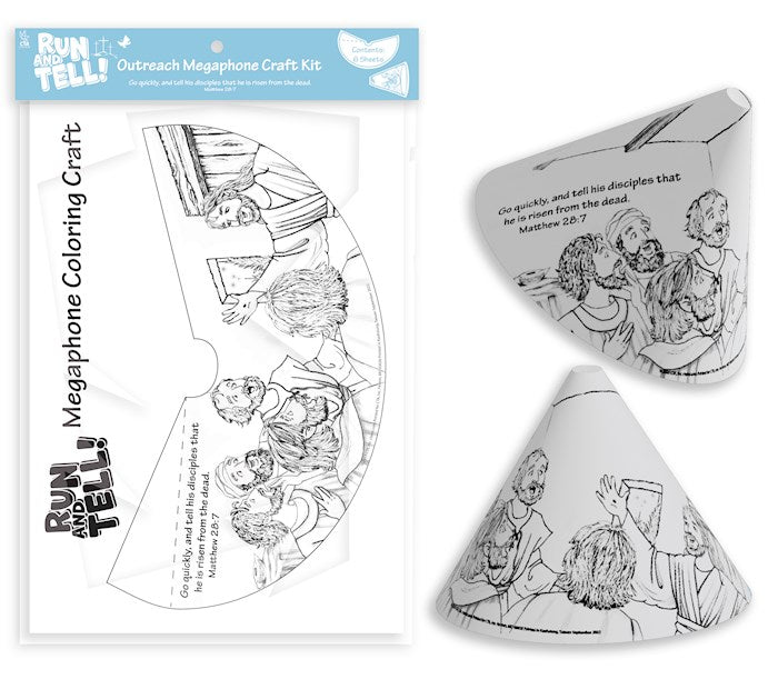 Run And Tell! Outreach Megaphone Coloring Craft (12 Packs Of 6)