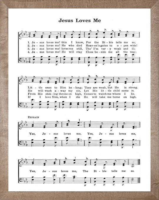 Framed Art-Jesus Loves Me (11 X 14) (Hymn Art)