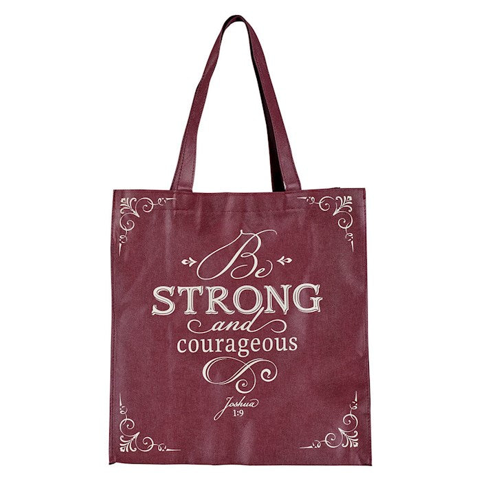 Tote Bag-Be Strong And Courageous-Topas Pink