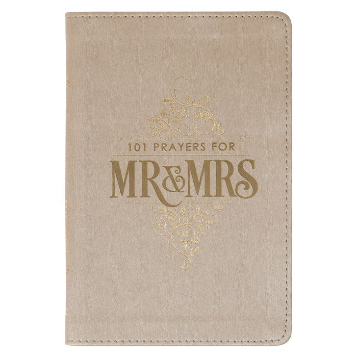 101 Prayers For Mr. & Mrs.-Gold Faux Leather