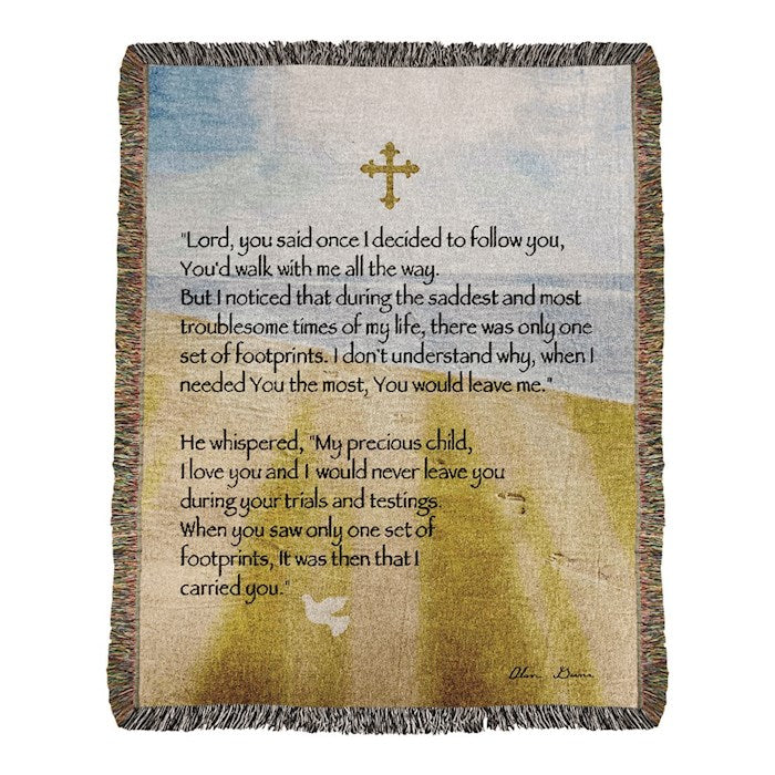 Throw-Footprints-Walk With Me-Tapestry (50" x 60")