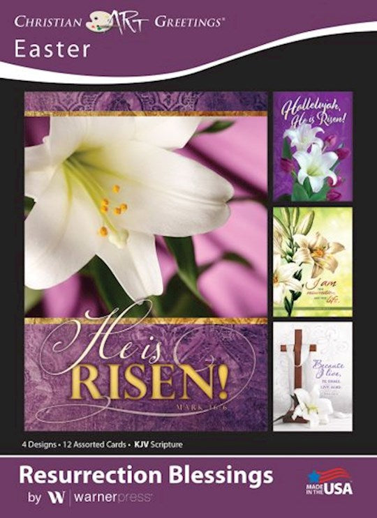 Boxed Card-Resurrection Blessings Assorted (Pack Of 12)