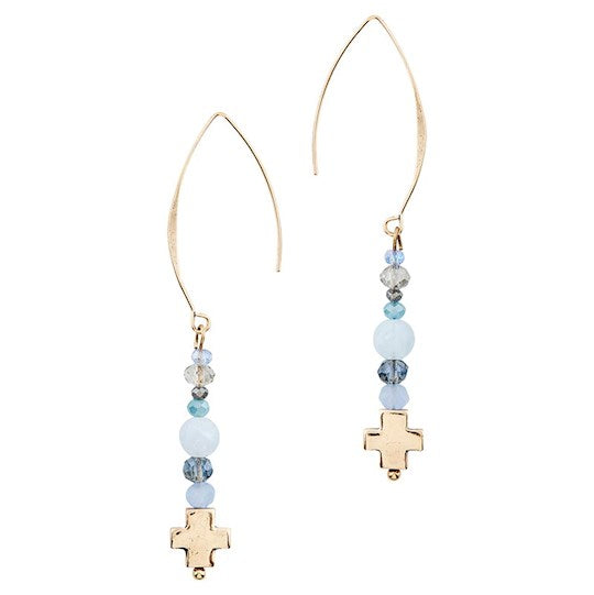 Earrings-Emmanuel-Blue Drop (2.5"L)