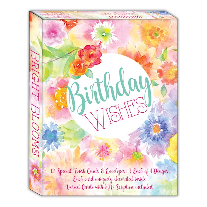 Boxed Card-Birthday Bright Blooms (Shared Blessings) (Box Of 12)