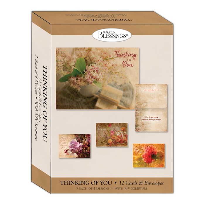 Boxed Card-Thinking Of You: Vintage Floral (Shared Blessings) (Box Of 12)