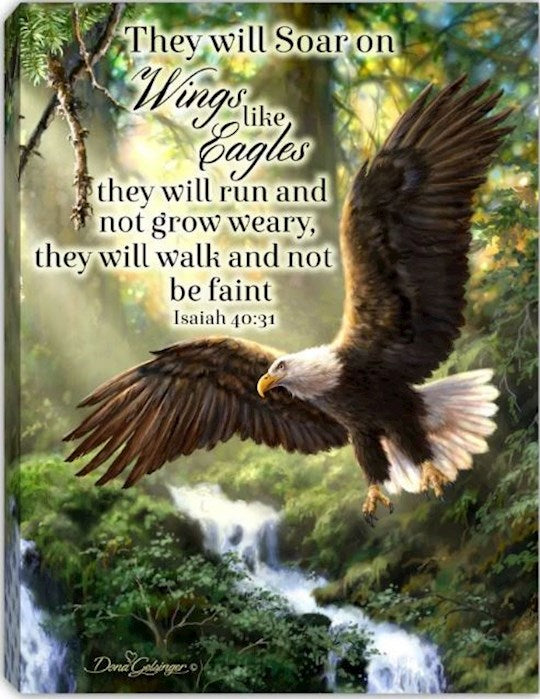 Mini Canvas-Eagles Flight w/Scripture LED Tabletop w/Timer (6" x 8")