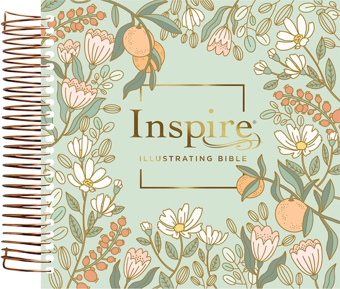 NLT DaySpring Inspire Illustrating Bible Filament-Enabled-Mint Floral Garden Spiral Bound