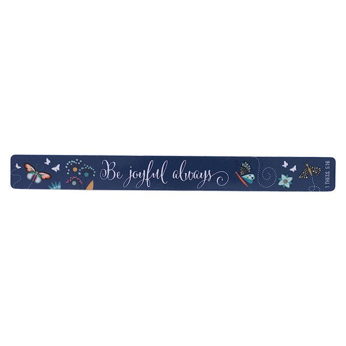 Magnetic Strip-Blue Butterflies/Be Joyful Always 1Thess. 5:16 (Pack Of 6)