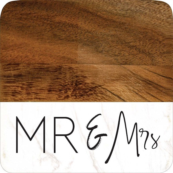 Coaster Set-Mr & Mrs (Pk/4)