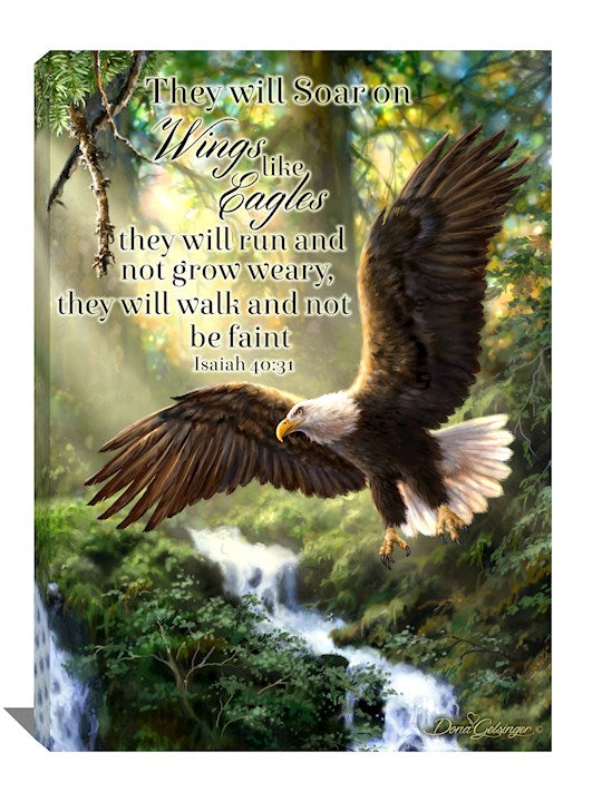 Frameless Canvas-Eagles Flight (10" x 14")
