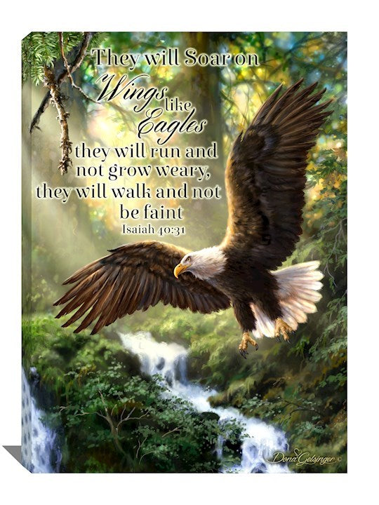 Frameless Canvas-Eagles Flight (10" x 14")