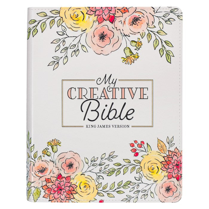 KJV My Creative Bible-Pearlized White Faux Leather
