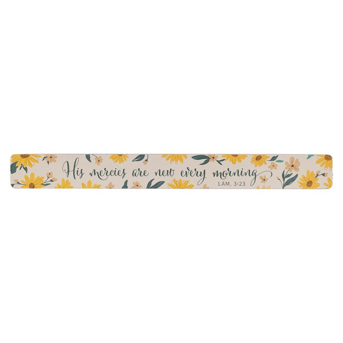 Magnetic Strip-His Mercies are New Lam. 3:23-Yellow Floral (Pack Of 6)