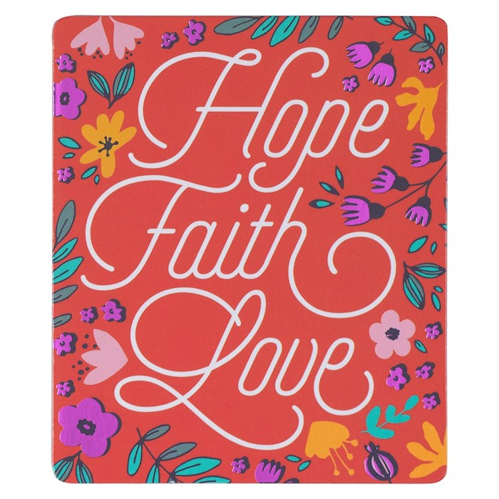 Magnet-Pink Floral Hope Faith Love