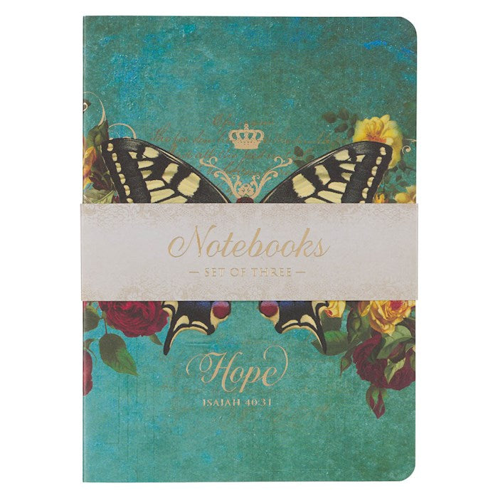 Notebook Set-Large-Secret Garden Butterfly Assortment