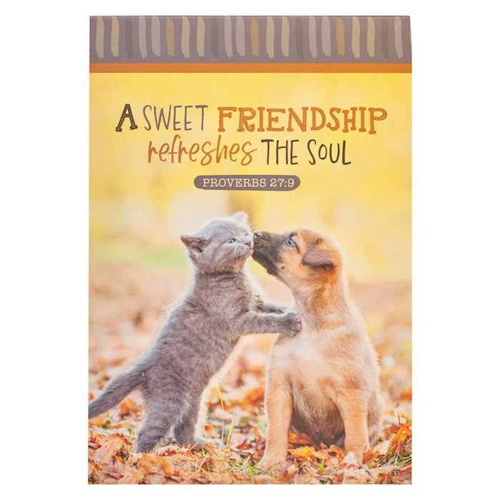 Notepad-Fall Puppy/Kitten A Sweet Friendship Prov. 27:9