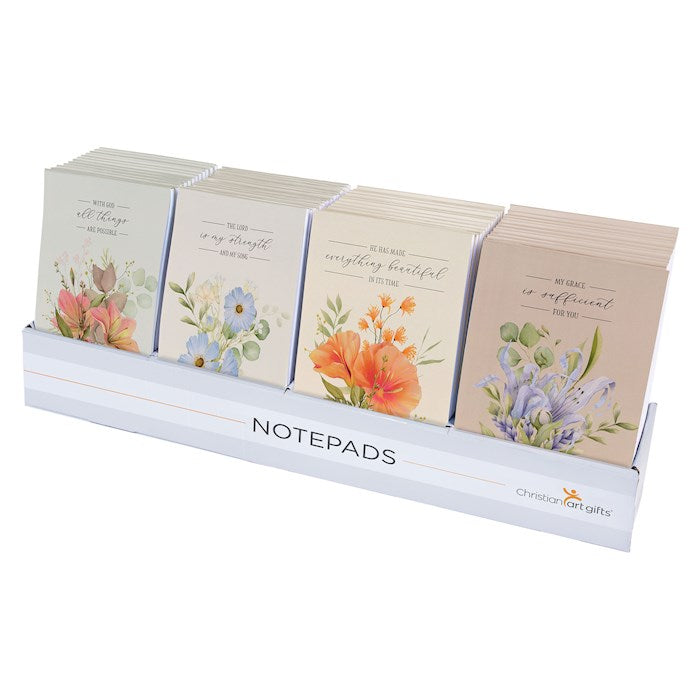 Pre-Packed Merchandiser-Small Floral Notepad (Set Of 48)
