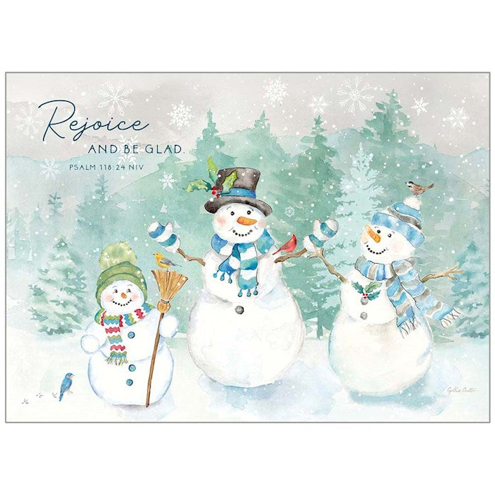 Boxed Card-Snowman Trio/Rejoice And Be Glad (James 1:17 Kjv) (Box Of 20)