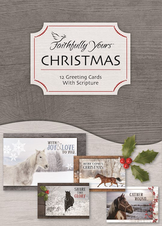 Boxed Card-Holiday Horses (Box Of 12)
